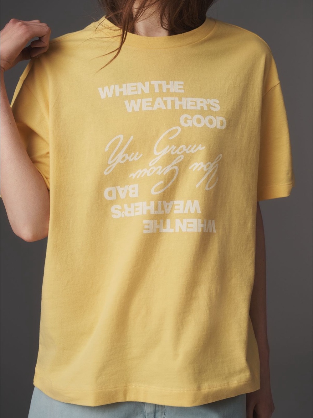 Anthropologie Yellow Graphic Tee